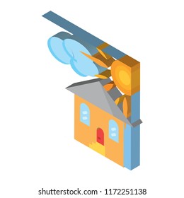Sunrise isometric left top view 3D icon