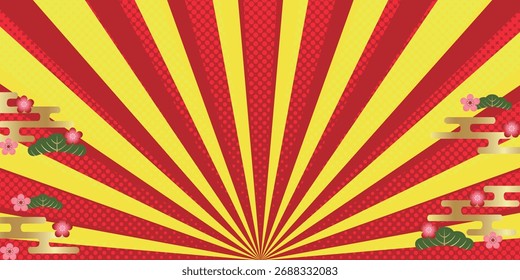 Nascer do Sol Padrão Japonês Plano de Fundo do Padrão Japonês