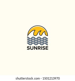 Sunrise Landscape Vector Logo Design Template Stock Vector (Royalty ...