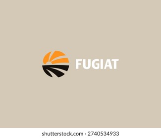 Sunrise Landscape Vector Minimalist Logo. Abstract leaf logotype. Clean modern design ideal for agriculture, travel, nature, energy, or eco brand identity.
