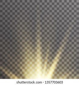 sunrise light glow abstract ray explosion magic decoration effect holy template transparent design background vector illustration