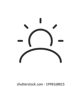 Sunrise line icon, sign or symbol. Premium pictogram in trendy outline style. Sunrise pixel perfect vector icon isolated on a white background. 