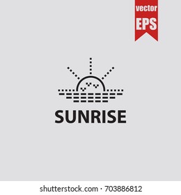 Sunrise line icon in trendy isolated on grey background.Vector illustration.