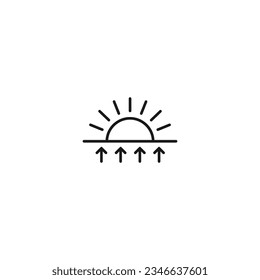 Sunrise line icon vector. Sunrise vector. 
