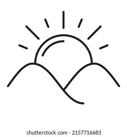 Sunrise line icon for weather icon, summer or logo template