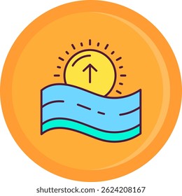 Design de ícone de vetor de Linha de Nascer do Sol