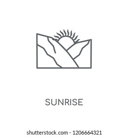 Sunrise linear icon. Sunrise concept stroke symbol design. Thin graphic elements vector illustration, outline pattern on a white background, eps 10.