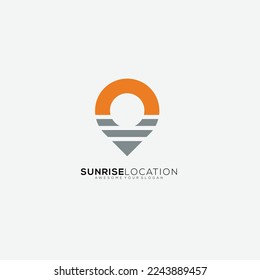 sunrise location design icon logo gradient symbol