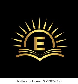 Sunrise Logo combine with letter E vector template