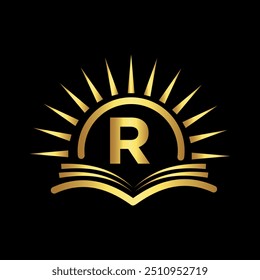 Sunrise Logo combine with letter R vector template