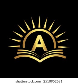 Sunrise Logo combine with letter A vector template