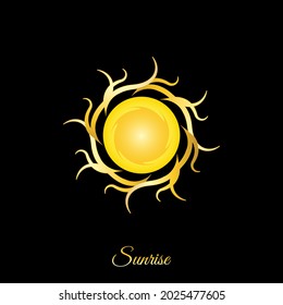 sunrise of logo concept with yellow color. vector illustration