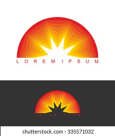 Sunrise Logo. Dawn Emblem. Business Template Logo For Company. Abstract Logotype Icon

