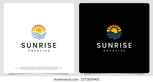 Sunrise logo design in circle concept