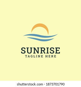 Sunrise Logo Design, Combination of Sun and Beach