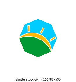 Sunrise logo design. sunrise vector graphic design.