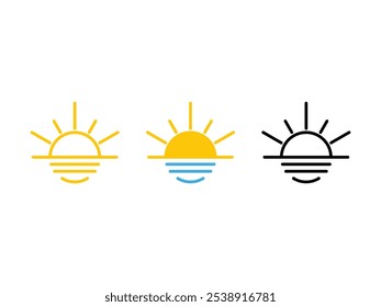 sunrise logo design vector icon on transparent background