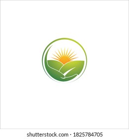 Sunrise logo design vector silhouette