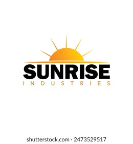 Diseño del logotipo de Sunrise con color degradado amarillo