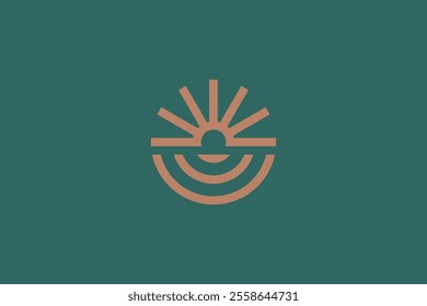 Sunrise Logo Icon Badge of Nature Simple and Creative Abstract Sign Symbol