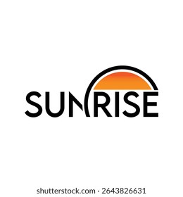 Sunrise Logo with Orange Sun and Black Text