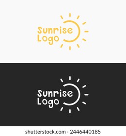 The sunrise logo. Premium bright sunrise logo vector.