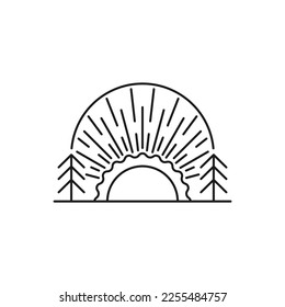 Sunrise Logo with style monoline