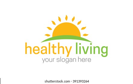 Sunrise logo template suitable for Healthy living concept 