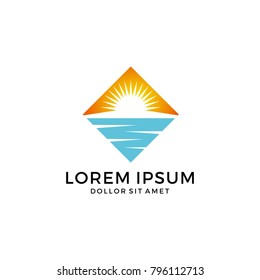 sunrise logo template vector graphic