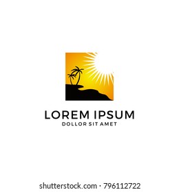 sunrise logo template vector graphic