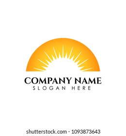 Sunrise logo template. Vector illustration Icon Logo Template Sun over horizon