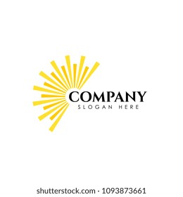 Sunrise logo template. Vector illustration Icon Logo Template Sun over horizon