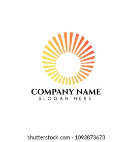 Sunrise logo template. Vector illustration Icon Logo Template Sun over horizon