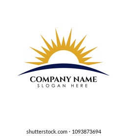 Sunrise logo template. Vector illustration Icon Logo Template Sun over horizon