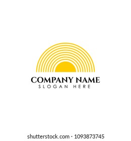 Sunrise logo template. Vector illustration Icon Logo Template Sun over horizon
