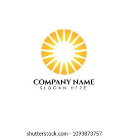 Sunrise logo template. Vector illustration Icon Logo Template Sun over horizon
