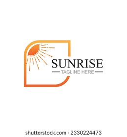 Sunrise logo template. Vector illustration Icon Logo Template Sun over horizon
