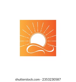 Sunrise logo template. Vector illustration Icon Logo Template Sun over horizon