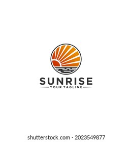 sunrise logo template, vector in white background