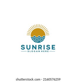 sunrise logo template vector in white background
