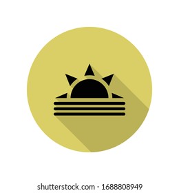 Sunrise long shadow icon. Simple glyph, flat vector of web icons for ui and ux, website or mobile application