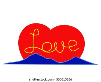 Sunrise love, romantic logo vector concept design element for Valentines day greeting celebration card