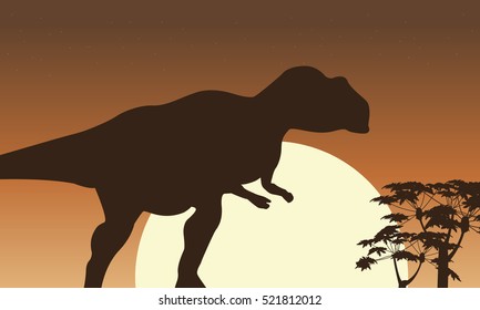 At sunrise mapusaurus scenery vector