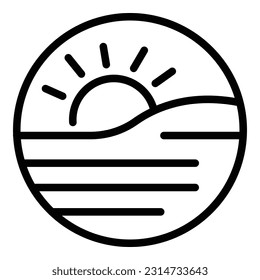 Sunrise milk logo icon outline vector. Vegetable soy. Drink food