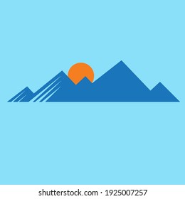 Sunrise Mountain conceptual design illustration vector