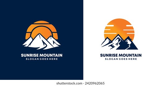 Design-Design-Vorlage für das Sunrise Mountain-Logo, Vektorgrafik
