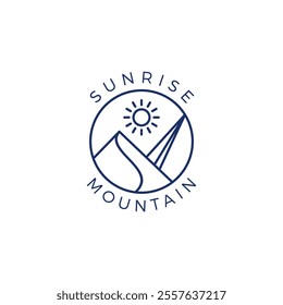 Sunrise And Mountain Logo Vector Illustration