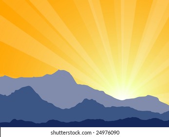 Sunrise in mountains