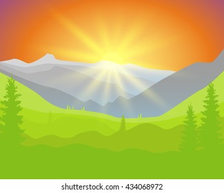 Sunrise in the mountains