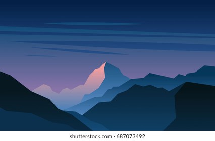 Sunrise in the mountains